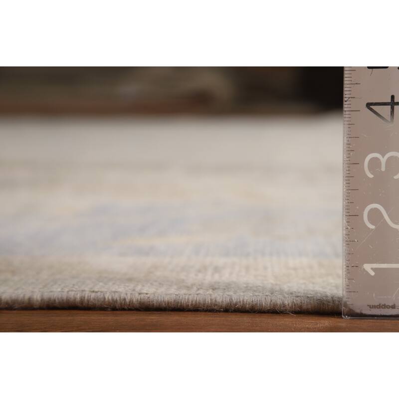 Hand Knotted Oriental 100% Wool Carpet Transitional All-Over Greys & Charcoal Oushak Area Rug - 13' 9'' X 10' 2''