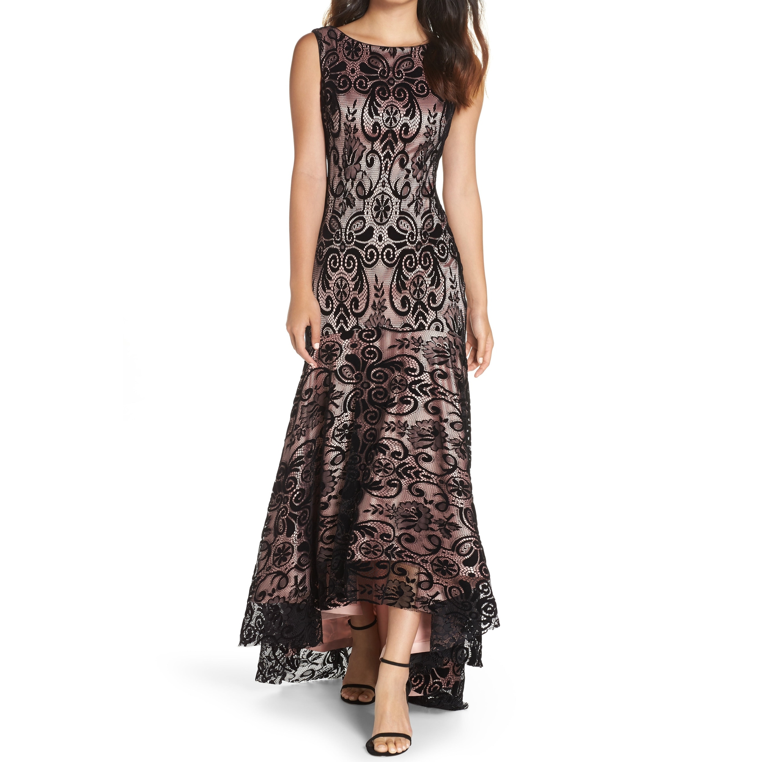 eliza j floral lace gown