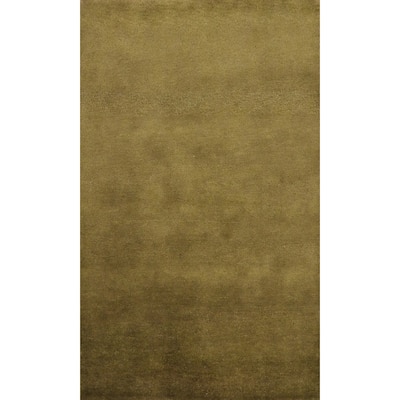 Hand Knotted Oriental 100% Wool Carpet Modern Solid Green Gabbeh Area Rug - 5' 11'' X 4' 0''