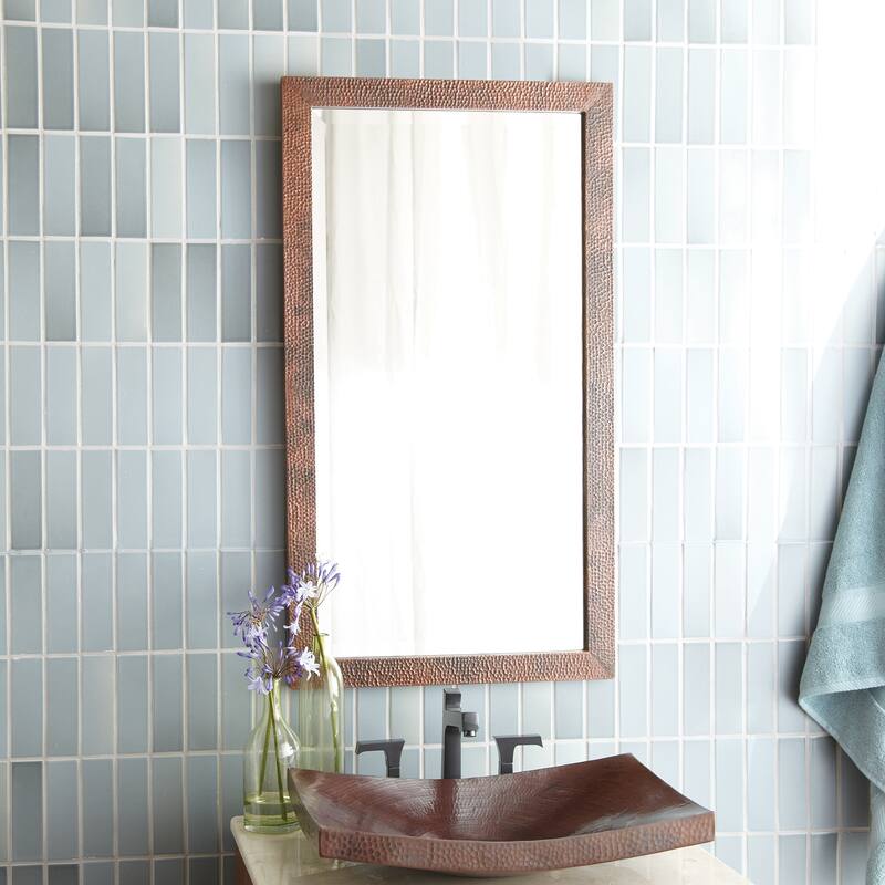 Milano Hand Hammered Copper Medium Rectangle Mirror - 40" x 28"