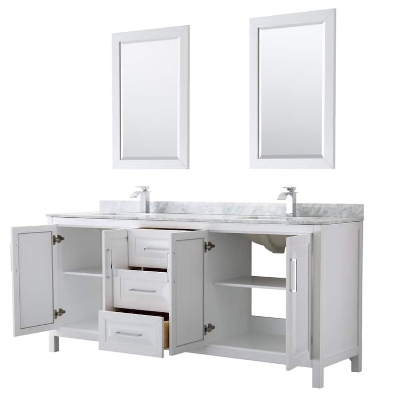 Wyndham Collection Daria 80" Free Standing Double Vanity Set with MDF