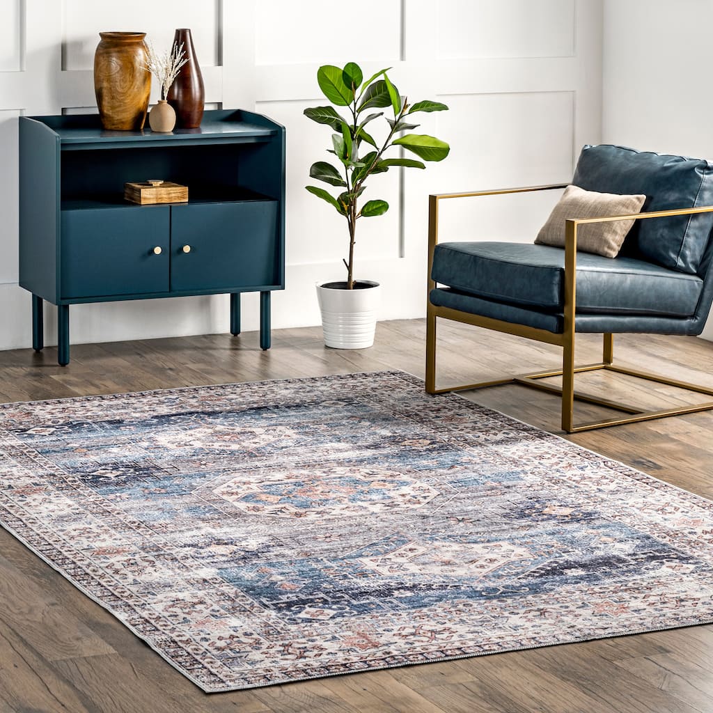 Nuloom Drina SpinClean Distressed Machine Washable Area Rug