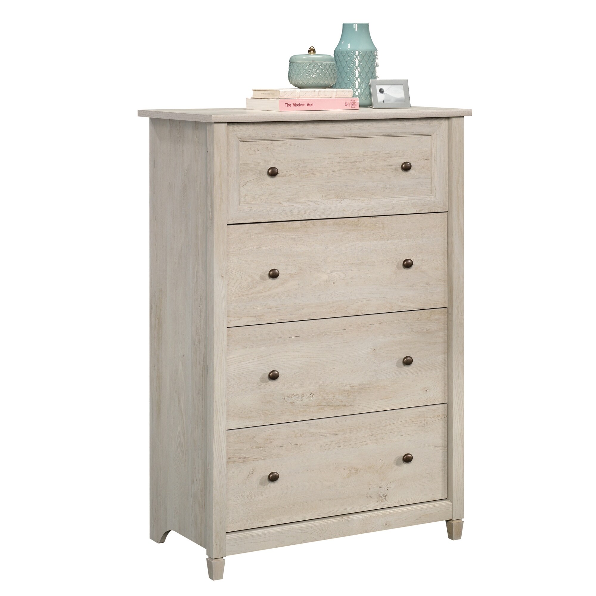 Shop Sauder Woodworking 423213 Edge Water 31 3 4 Wide 4 Drawer Wood Dresser With T S Chalked Chestnut Overstock 27196463