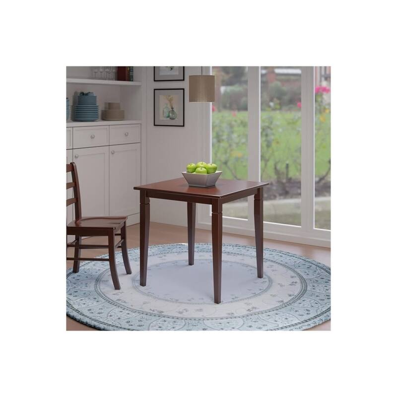 Mid-Century Dining Table - Walnut Solid Wood Table, 29.5" Square, Stylish Kitchen Table for Small Spaces - 29.53