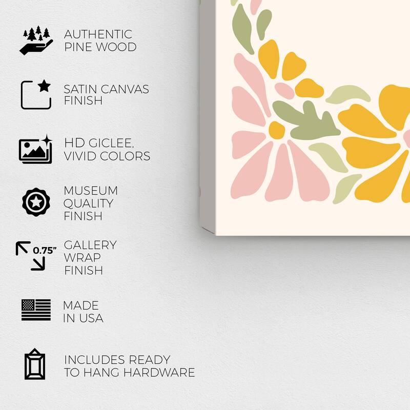 Wynwood Studio Canvas Floral and Botanical For a Floral Selfie Pink Modern & Contemporary Wall Art Canvas Print