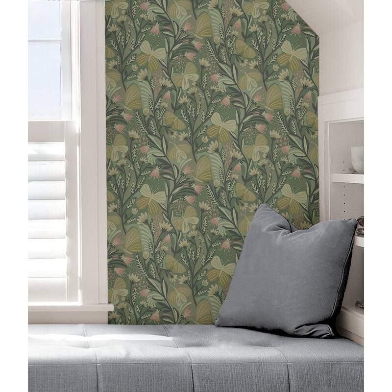 Pip & Lo Sage Papillon Flutter Peel & Stick Wallpaper