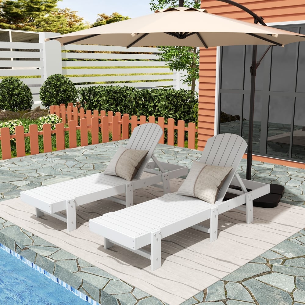 Altura Armless Poly Eco-Friendly All Weather Reclining Chaise Lounge (Set of 2)