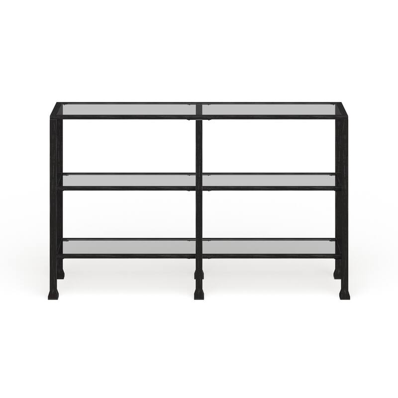 SEI Furniture Esther 3-tier Black Metal and Glass Console Table