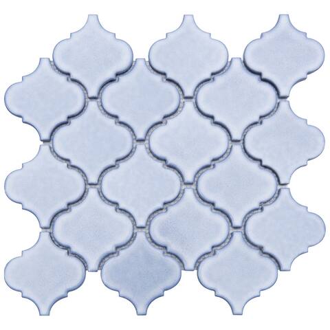 Arabesque 3.3" x 3.4" Porcelain Glossy Mosaic Tile