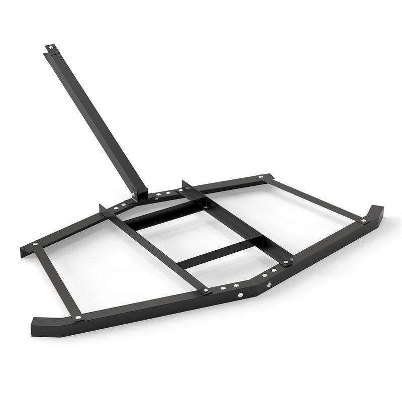 Gymax 66'' Wide Driveway Drag Tow Behind Landscape Leveling Rake - Black