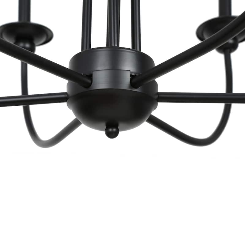 Modern Farmhouse 9-Light Classic Black Chandelier for Dining Room