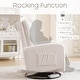preview thumbnail 32 of 45, HOMYKA Swivel Rocking Upholstered Armchair Nursery Glider Linen Accent Chairs
