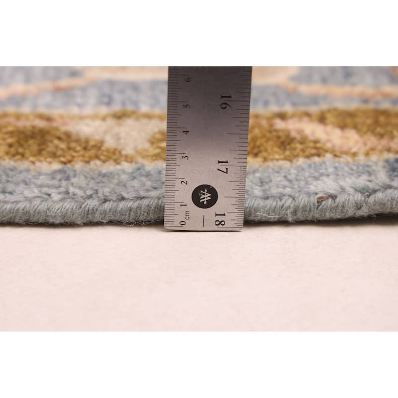 ECARPETGALLERY Hand-knotted Modern Oushak Light Denim Blue Wool Rug - 8'0 x 10'1