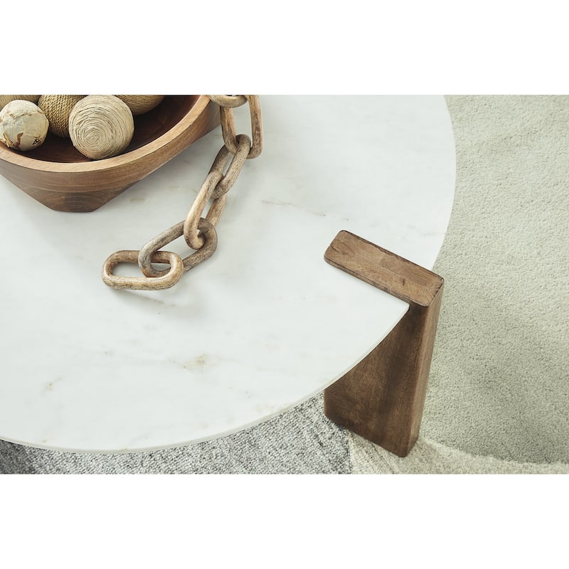 Signature Design by Ashley Isanti White/Brown Coffee Table - 33"W x 33"D x 18"H