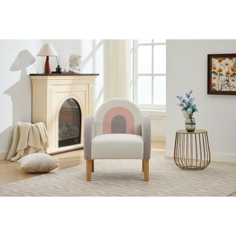 Multi-Color Polyester Blend Accent Chair with Armrests and Cushion - 26.30"W x 27.10"D x 31.10"H