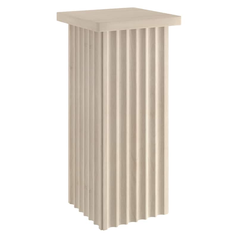 Bourne 10.75" Wide Square Fluted Side Table - 10.75" Wide - Alder White