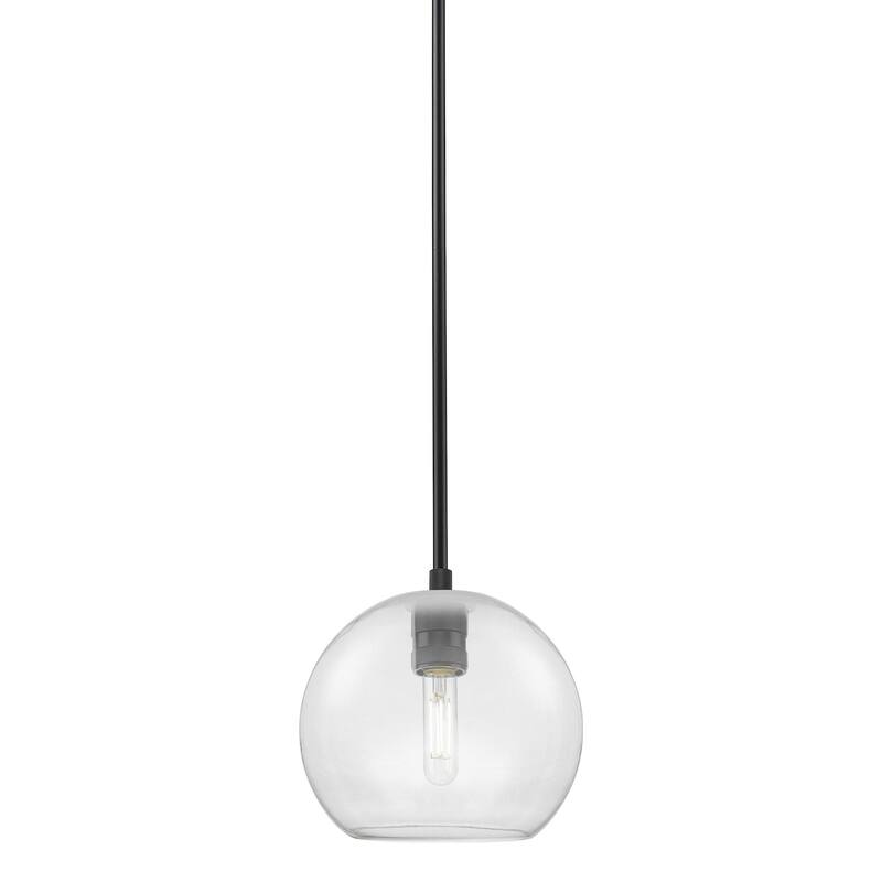 Innovations Lighting 434-1S-8-8 Crown Point Pendant Globe Crown Point - Matte Black / Clear