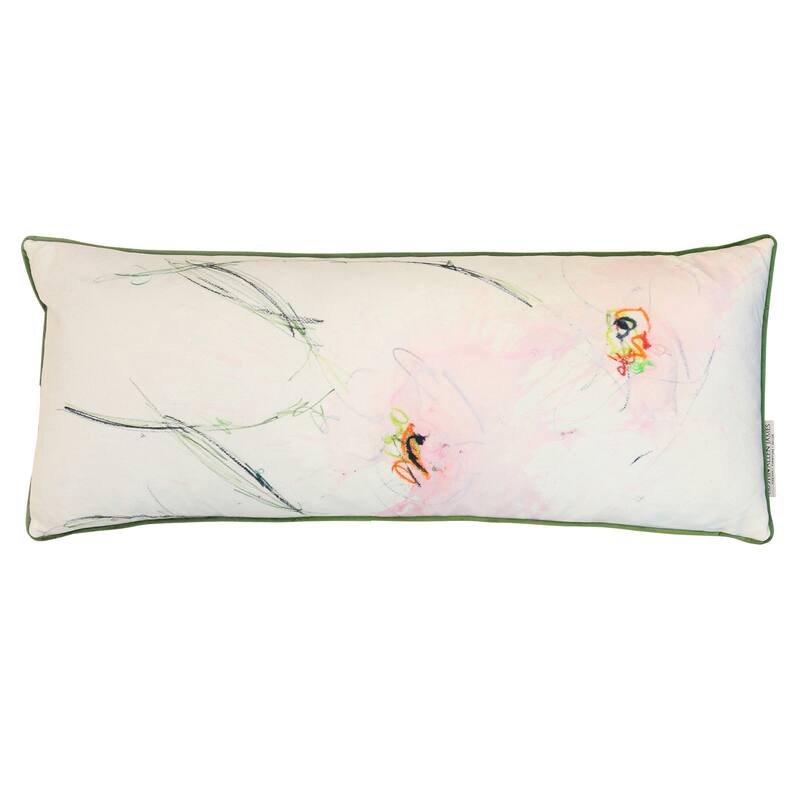 StyleCraft Blushing Meadow Abstract Pillow - Blush Pink - 36" x 14"