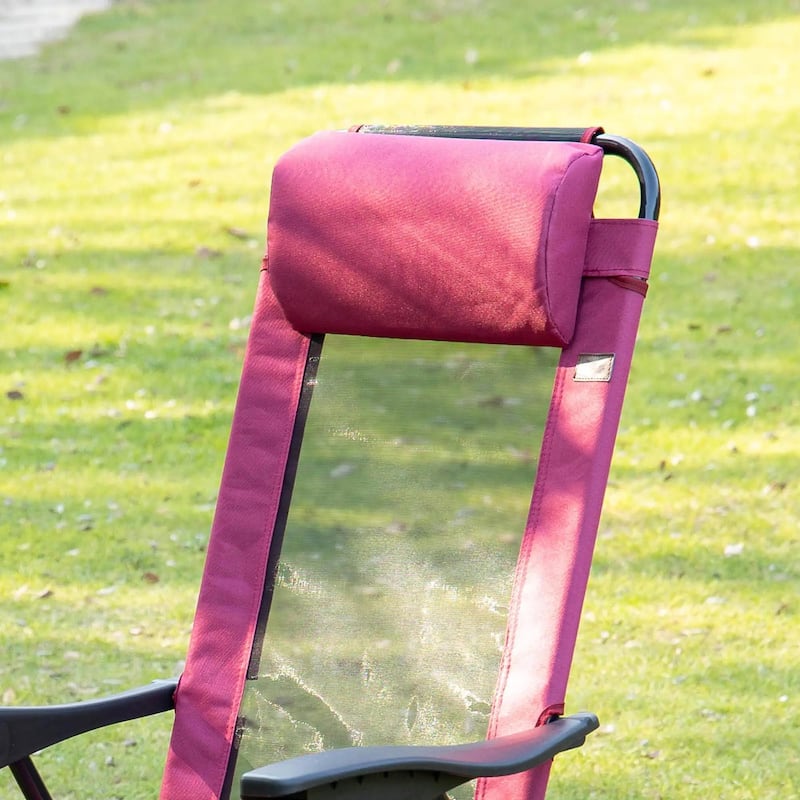 Folding Patio Dining Chairs Set of 2,Adjustable Sling,Headrest,Outdoor