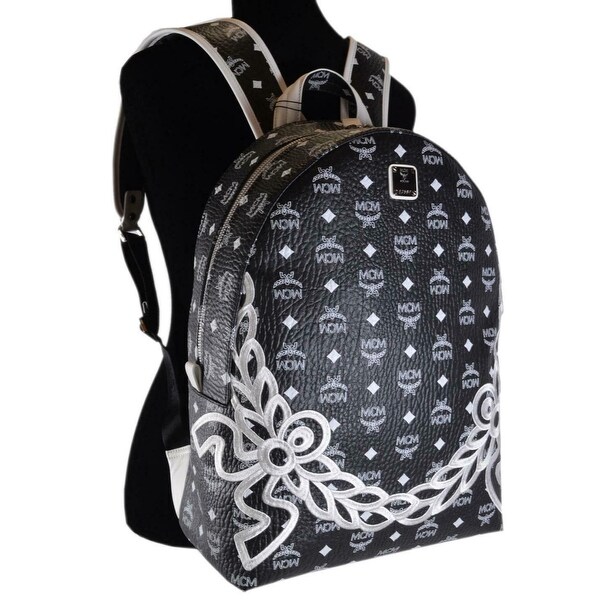 mcm striped backpack