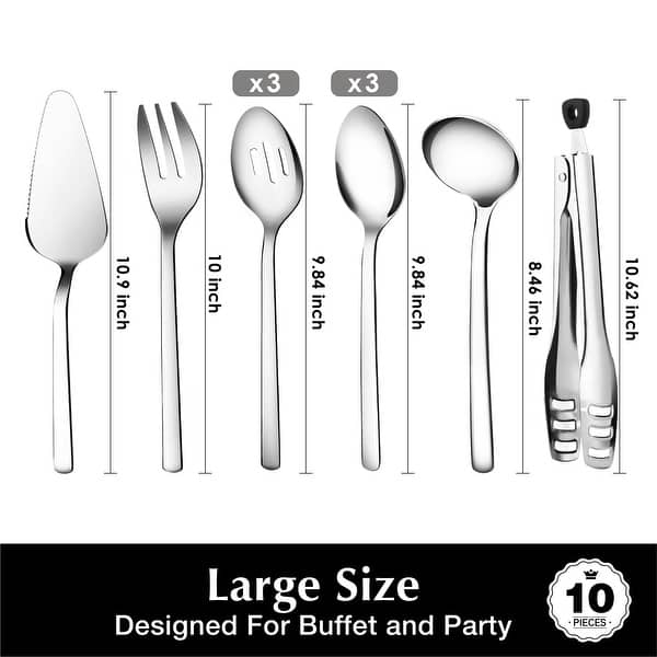 Large Hostess Serving Utensils Sets,Heavy Duty 18/10 Stainless Steel