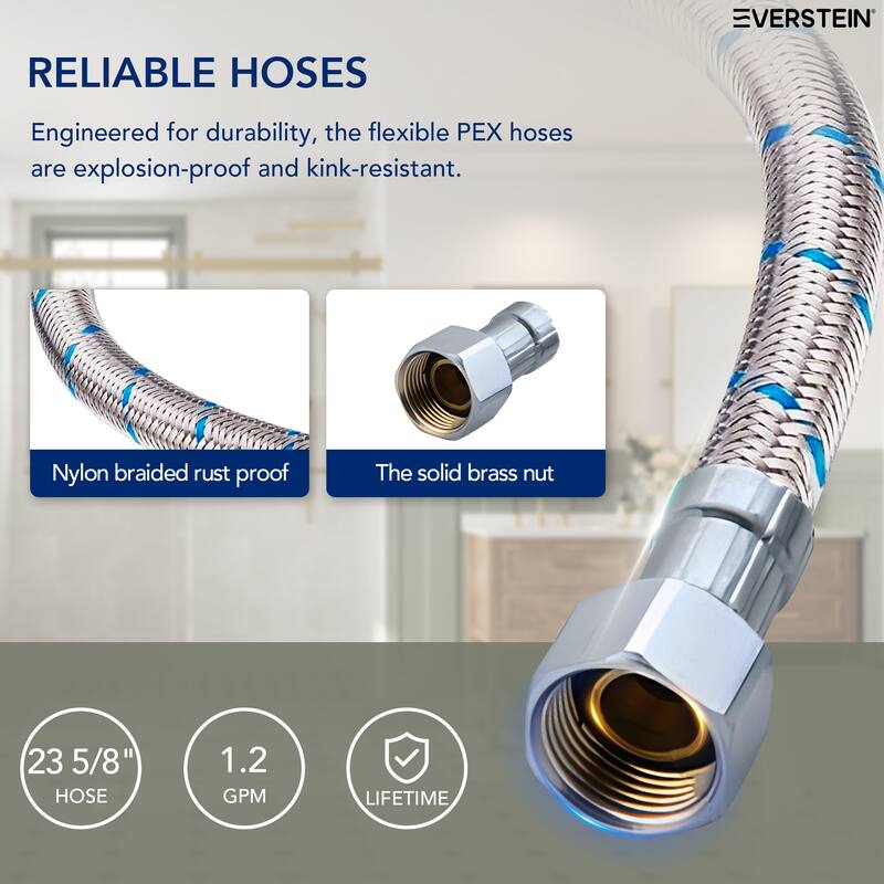 4" Centerset 3 Holes Double Handle 360° Swivel Bathroom Sink Faucet