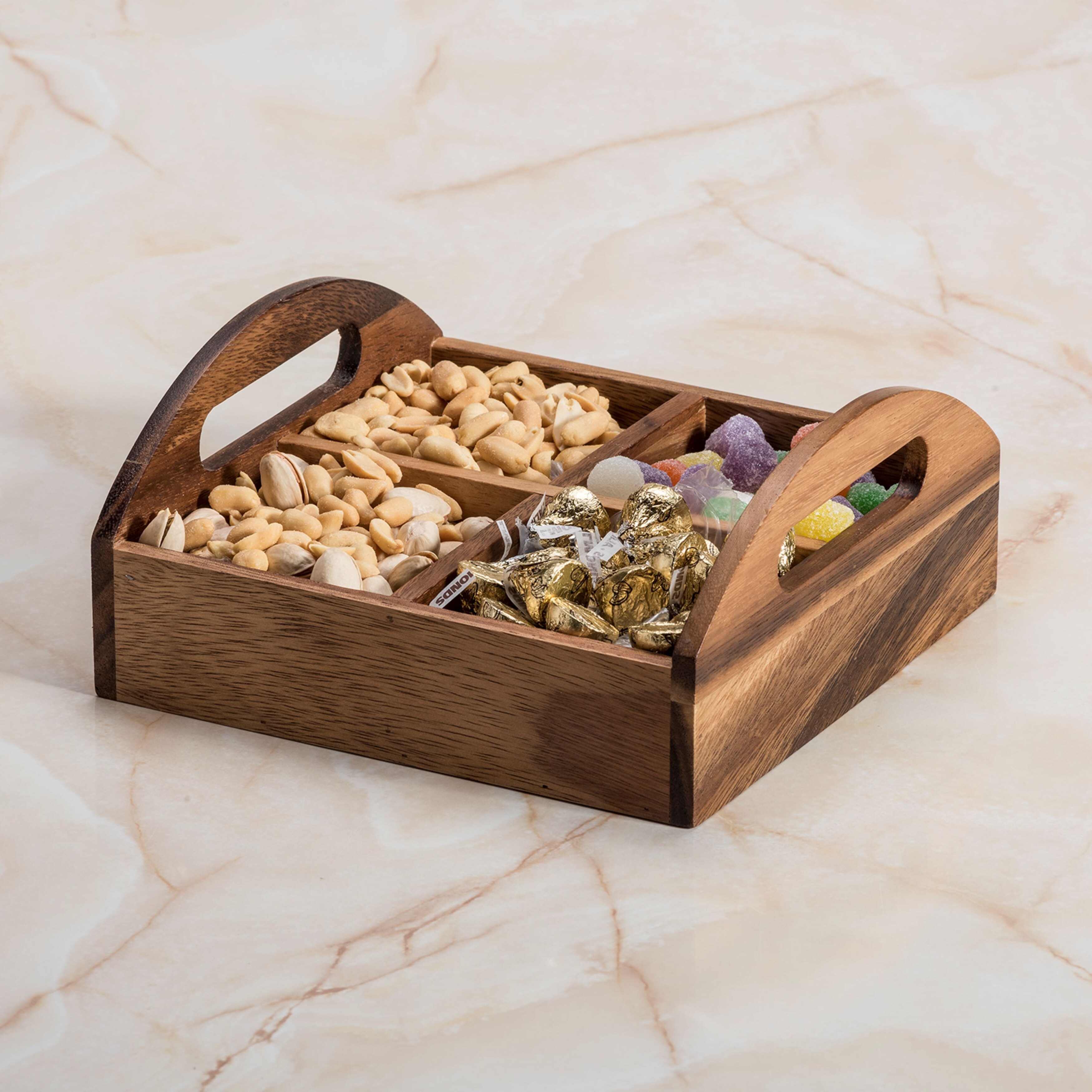 Acacia Wood 4 Compartment Snack Tray - On Sale - Bed Bath & Beyond -  35140700