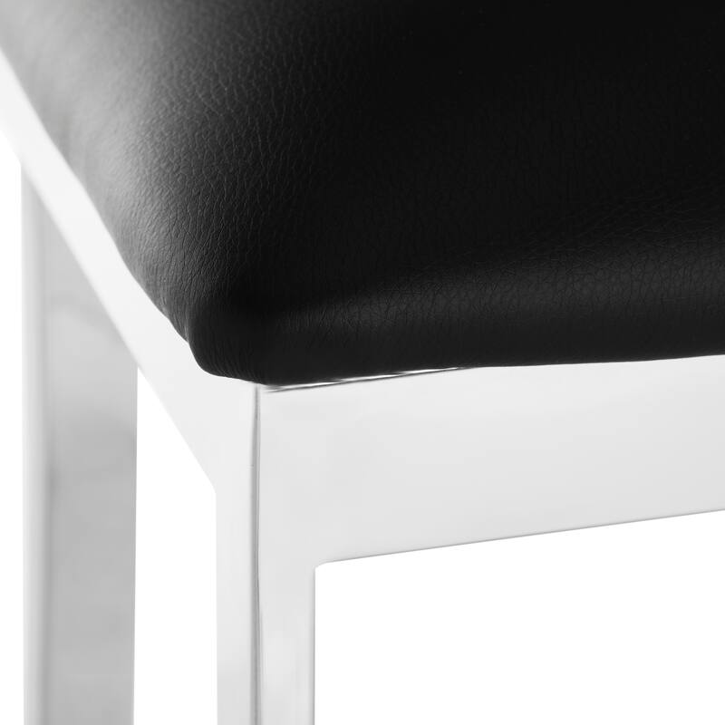 SAFAVIEH Ofelia 30 Inch Stainless Steel Cross Back Black Bar Stool - 17.5" x 18.8" x 39" - 18Wx19Dx39H