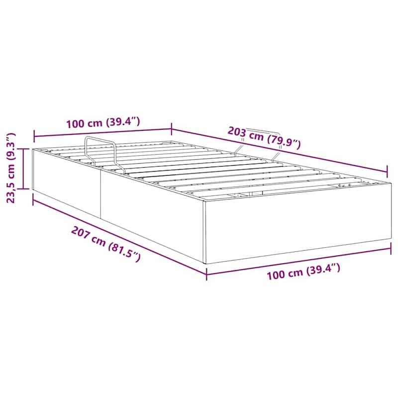 vidaXL Storage Bed with Mattress in Velvet