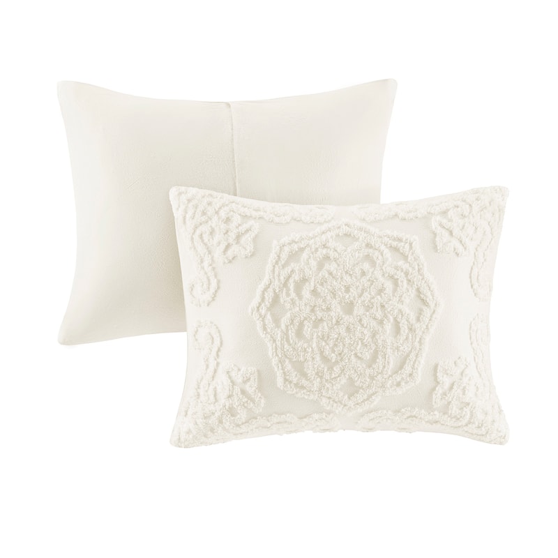 Madison Park Virginia Cotton Chenille Medallion Fringe Coverlet Set