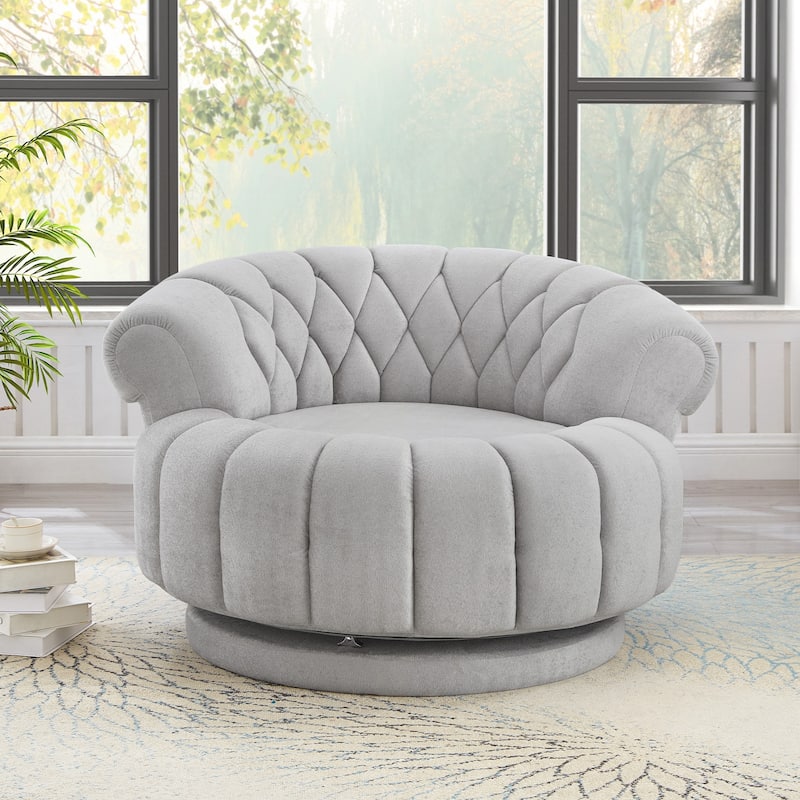Accent Chair 360°Swivel Chair Sofa Barrel Swivel Chair Round Club Chair