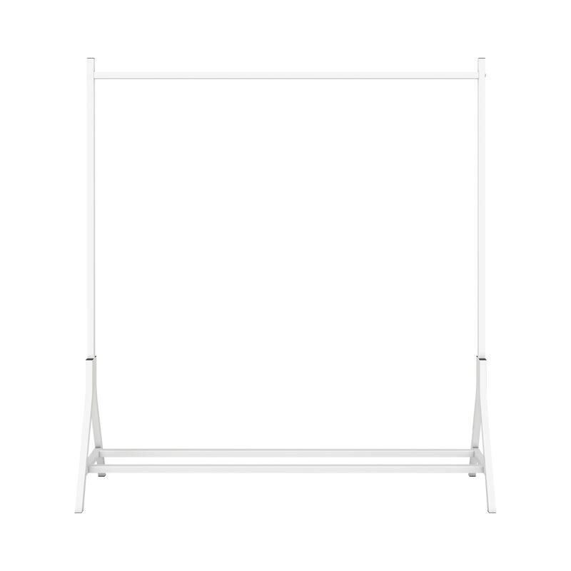 Modern Freestanding Coat Rack with Multifunctional Single Rod, Triangle A Frame Design, for Bedroom, White