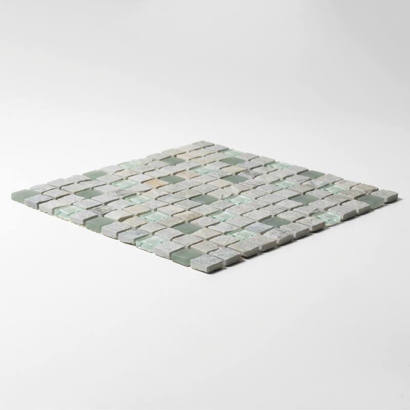 Patchwork Mosaic 12 in. x 12 in. Himalayan Frost Honed Quartzite Wall and Floor Tile