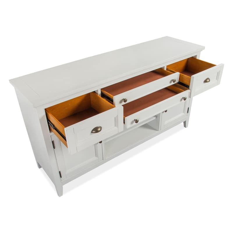Magnussen Home Heron Cove Chalk White And Dovetail Grey Buffet - 66''W x 19''D x 36''H