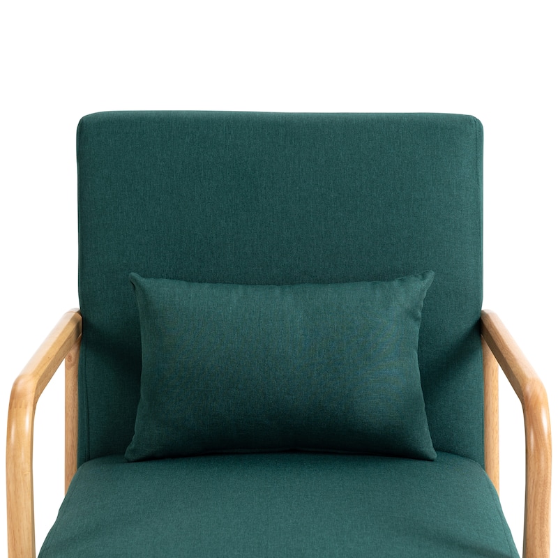 Briston 2 Set Mid Century Modern Wood Accent Chairs with pillow
