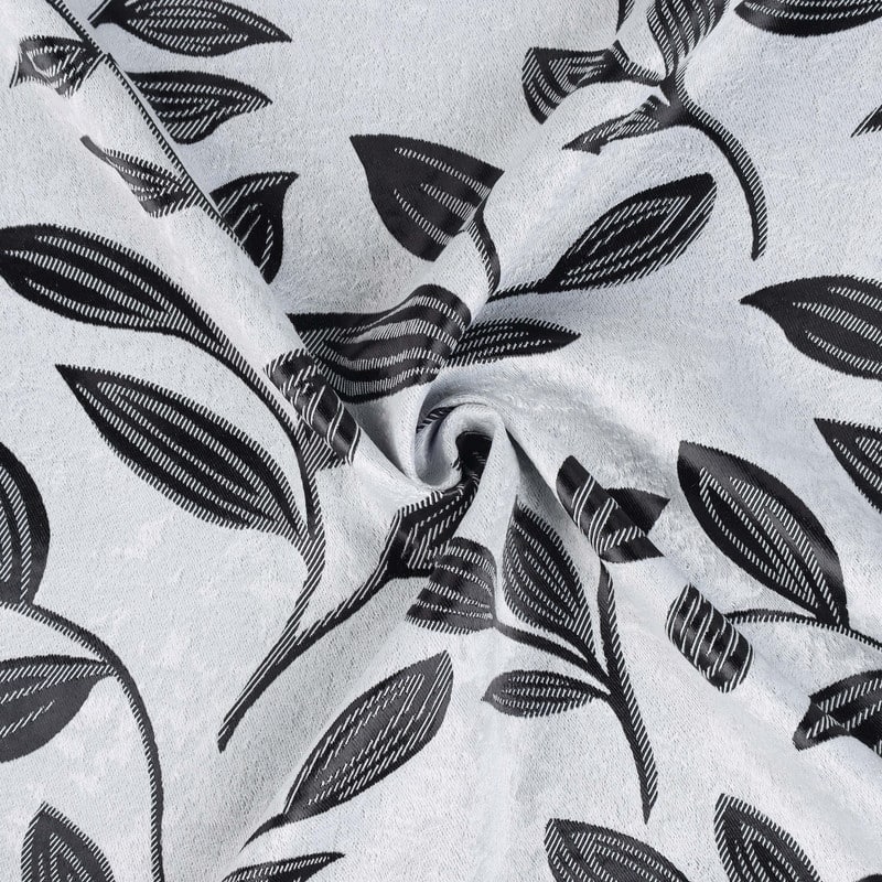 Superior Leaves Machine Washable Room Darkening Grommet With Ties Blackout Curtains, Set of 2