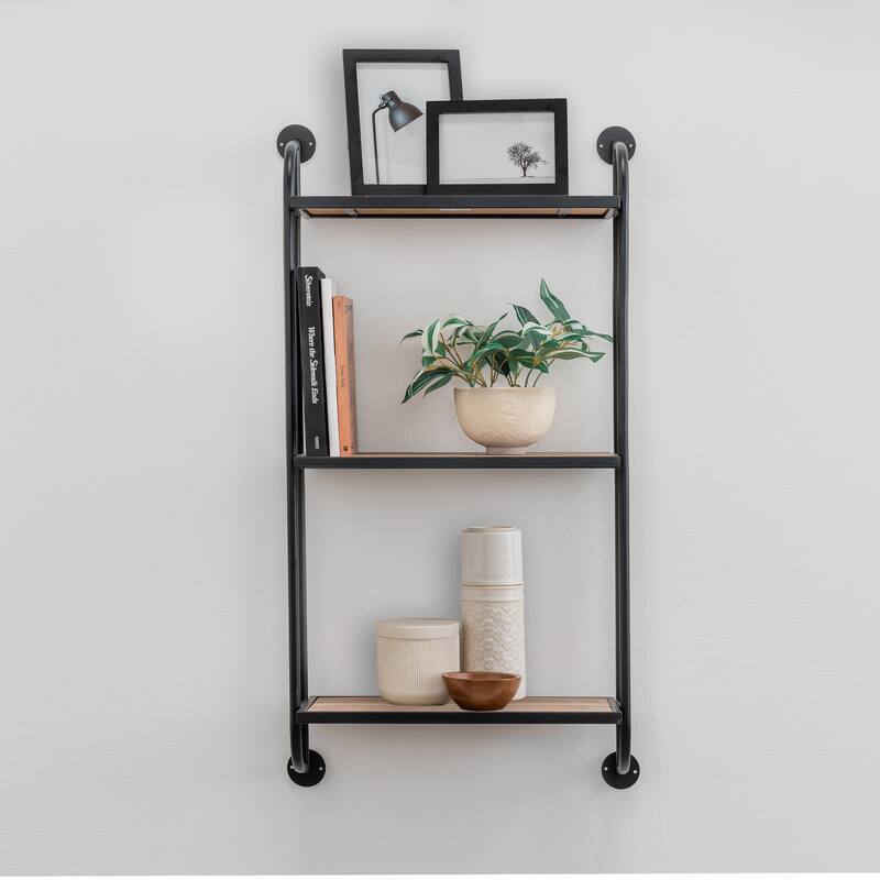 Emery Wall Shelf - 3 Shelf 18"W - Black