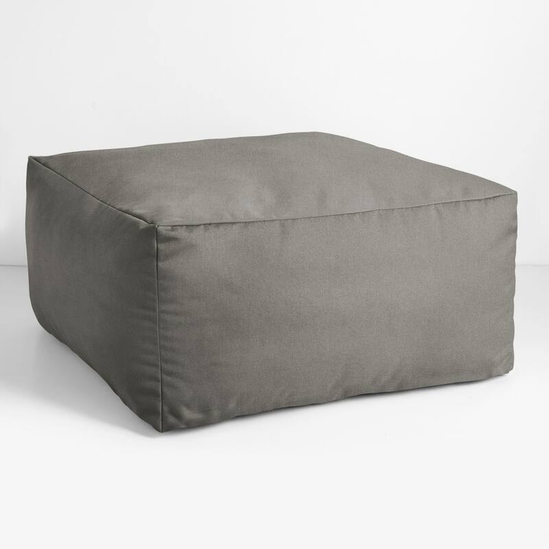 Sorra Home Sunbrella Outdoor Knife Edge Solid Bean Pouf