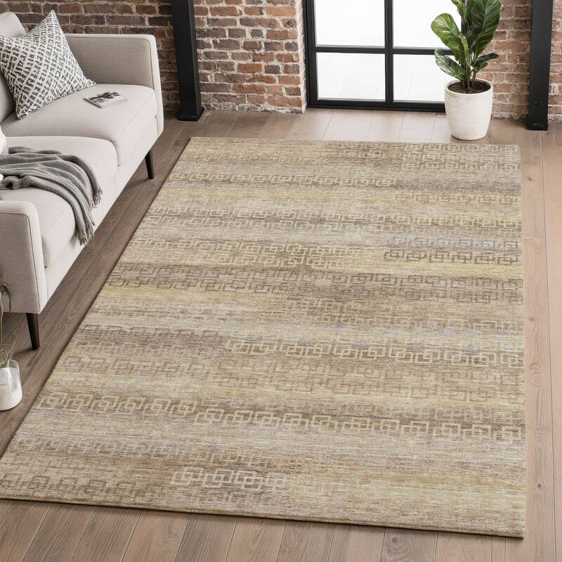 Premium Washable Super Soft Modern Stripe Mayfield Rug - Beige - 2'6" x 3'10"