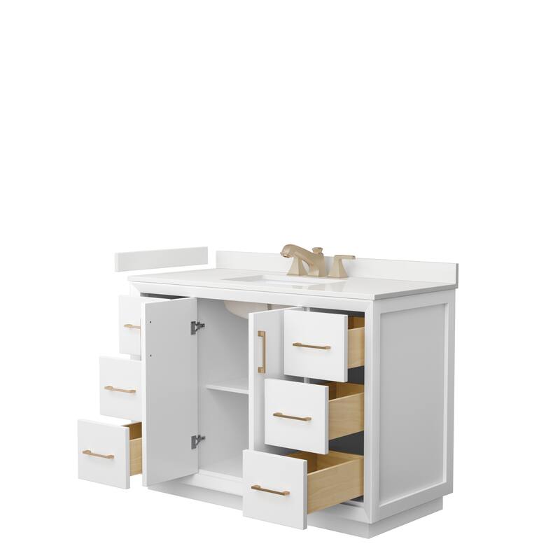 Strada 48-inch Single Vanity, Quartz Top