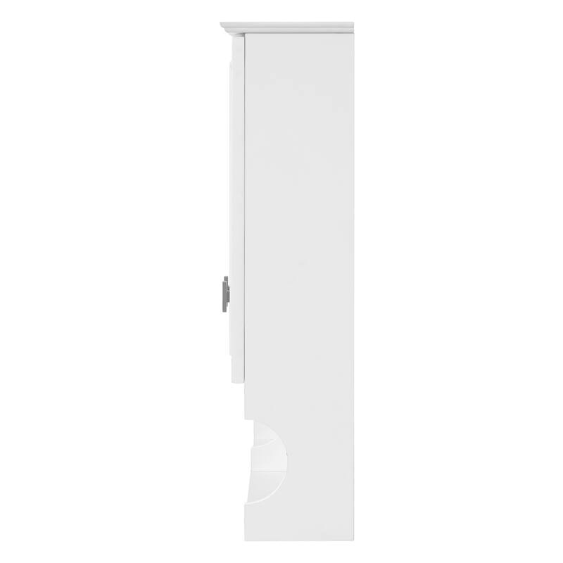 GDFStudio - Avenley Modern Wall-Mounted Bathroom Medicine Cabinet with Mirror, Doors and Open Shelves & Adjustable Shelf - 30"W