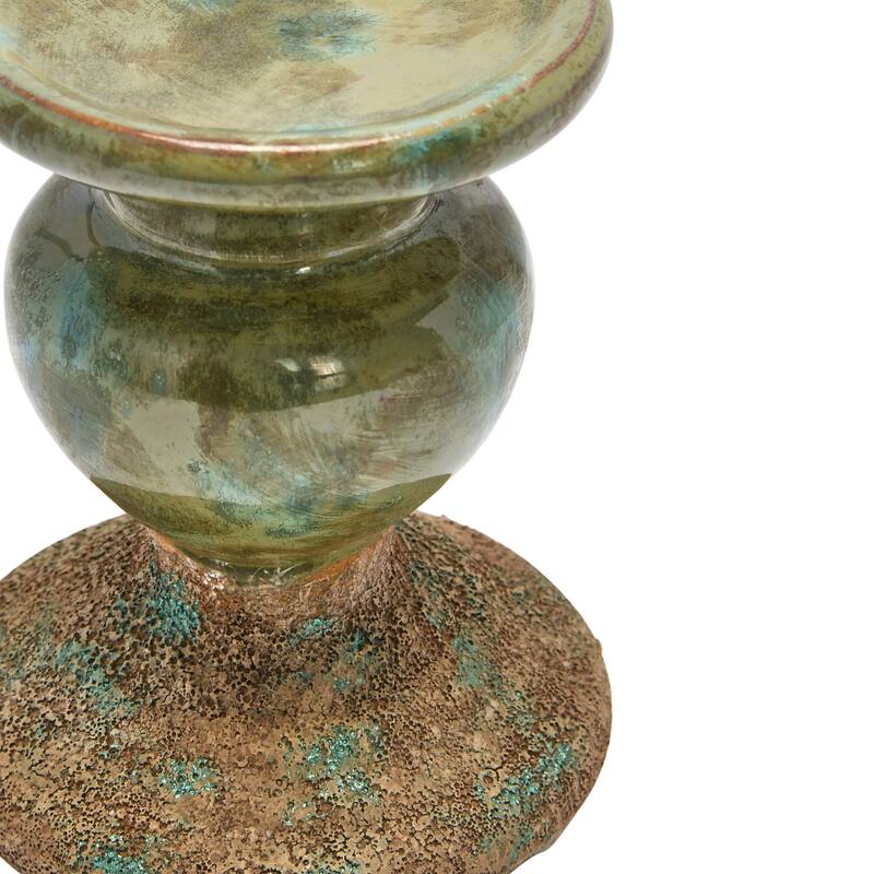 Sculptural Terracotta Pillar Candle Holder