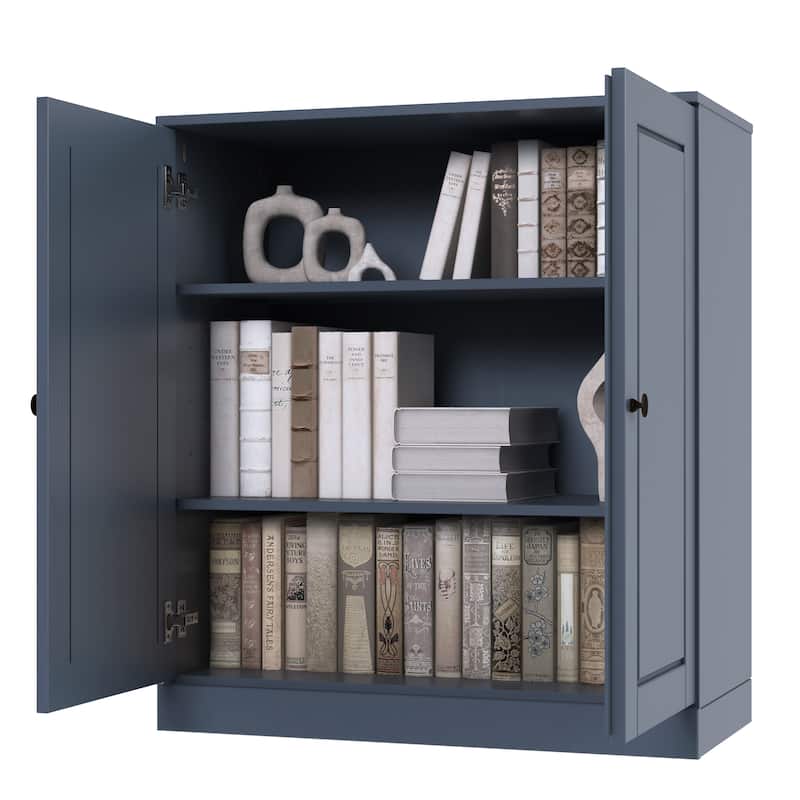 Palace Imports 100% Solid Wood 3-Shelf Bookcase, Adjustable Shelves, 32" Wide, 35.75" Tall