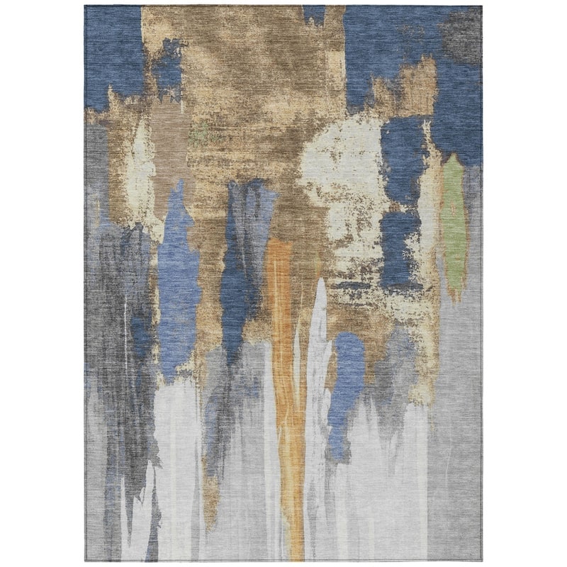 HomeRoots Abstract Transitional Rectangle Outdoor Rug