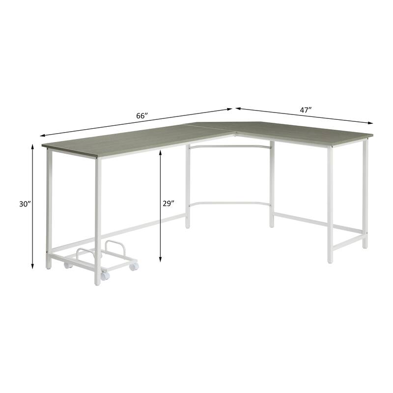 Bambina Gray & White Finish Computer Desk