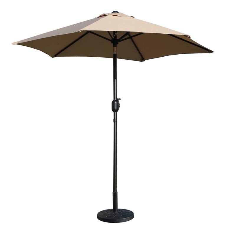 Davee 7.5 Ft Outdoor Patio Market Umbrella with Base - Tan