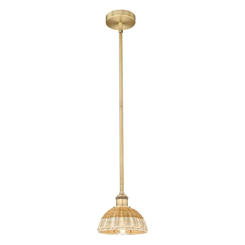 Innovations Lighting Endless Possibilities Edison - Bristol Natural II - 1 Light 8" Stem Hung Mini Pendant - Brushed Brass/Natural