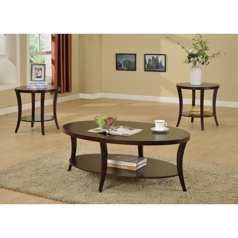 Espresso Round End Table Corner Table Side Table Coffee Table