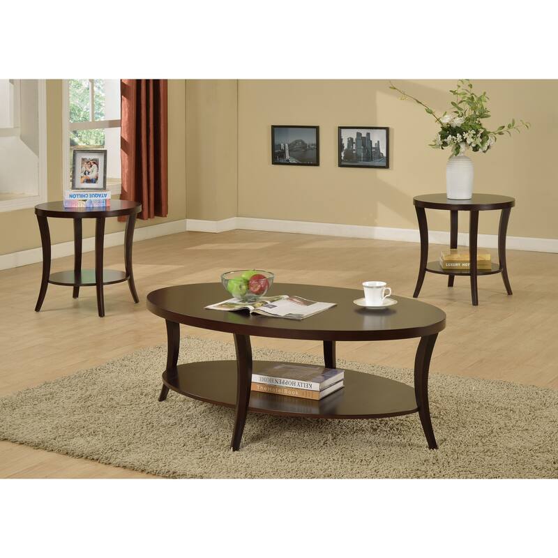 Oval Side Table Sofa Table Espresso Center Table Coffee Table