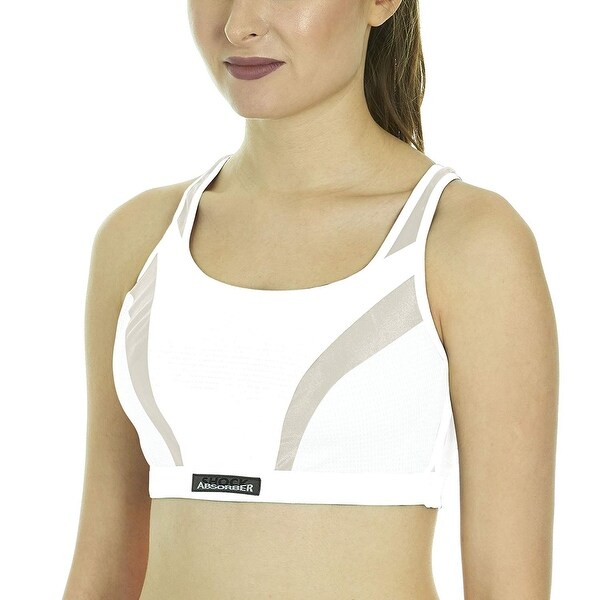 white shock absorber sports bra